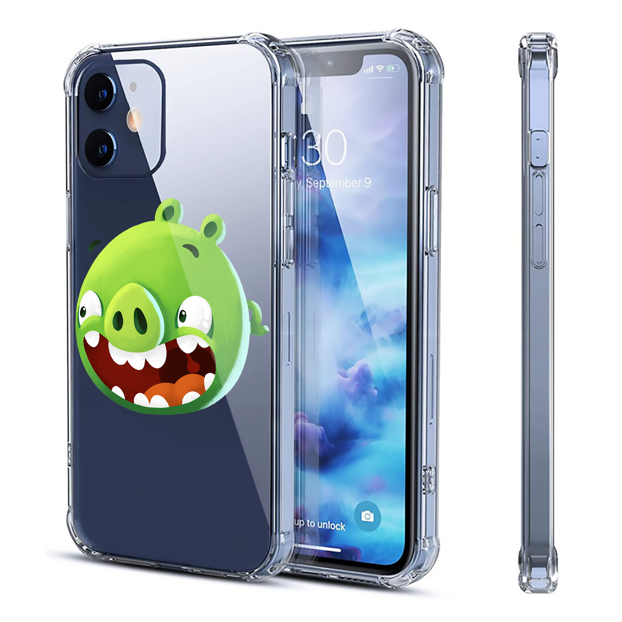 （画像用） Angry Birds アングリーバード 【iPhone 12シリーズ対応】透明スマホケース（クリアソフトケース）